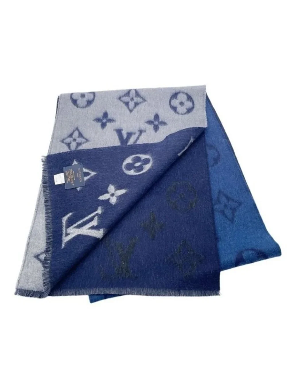 Louis Vuitton Scarf Echarpe Monogram Dawn to Dusk Gray Cashmere Gradient